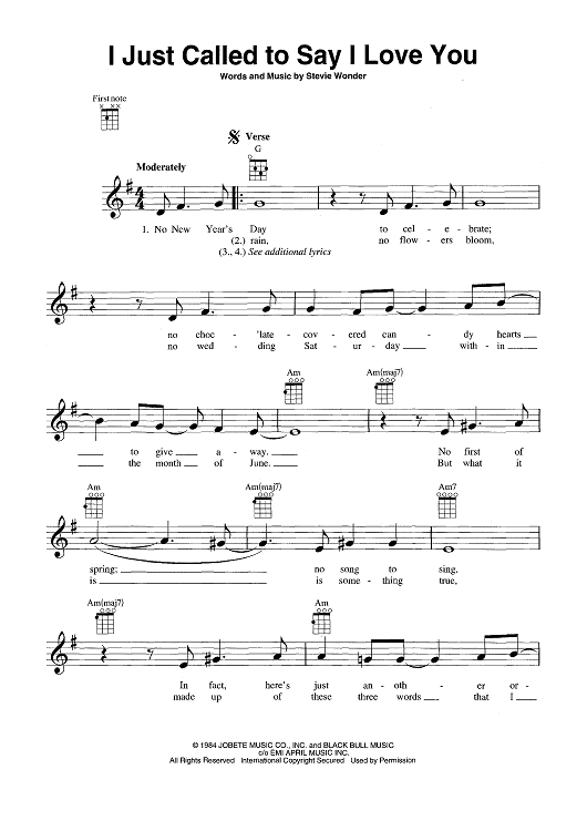 I Just Called to Say I Love You