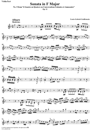 Sonata No. 5 in F Major - Violin