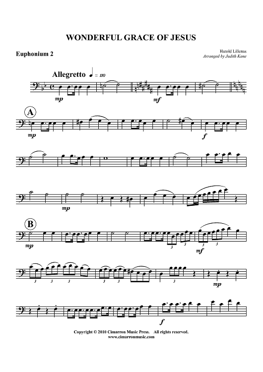 Wonderful Grace of Jesus - Euphonium 2 BC/TC