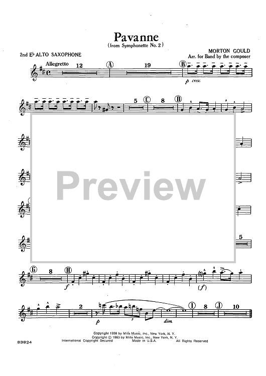 Pavanne (from Symphonette No. 2) - Alto Sax 2