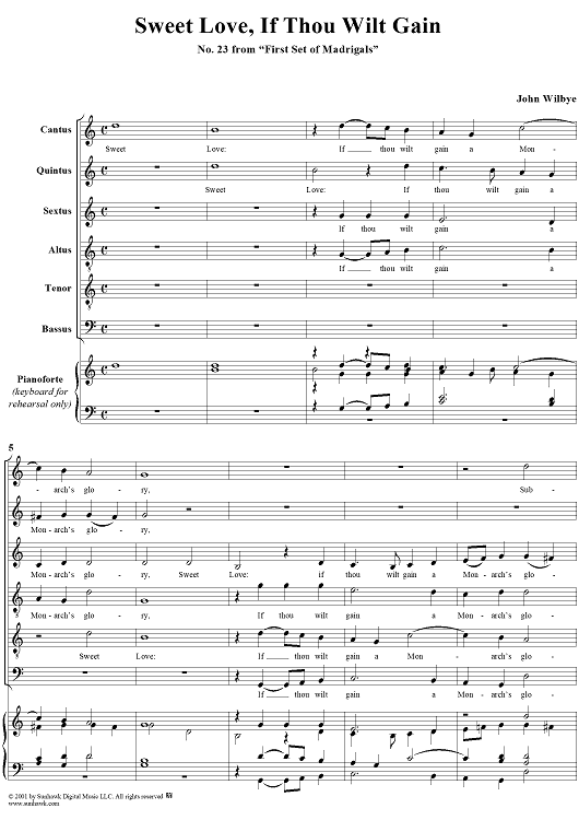 Sweet Love, If Thou Wilt Gain