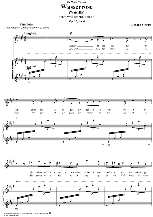 Mädchenblumen, Op. 22, No. 4: "Wasserrose"