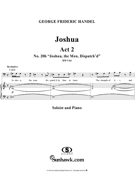 Joshua, Act 2, No. 20b: "Joshua, the men, dispatch'd"