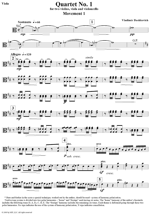 String Quartet No. 1 - Viola