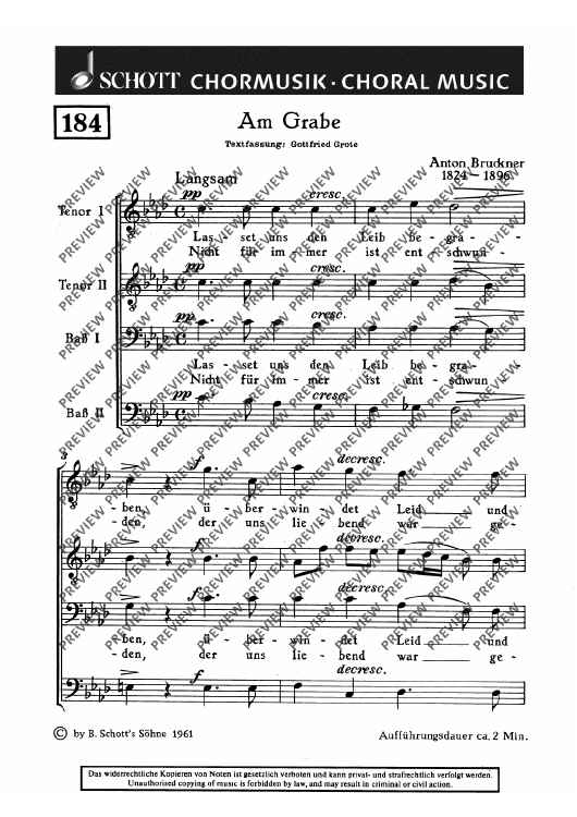 Am Grabe - Choral Score