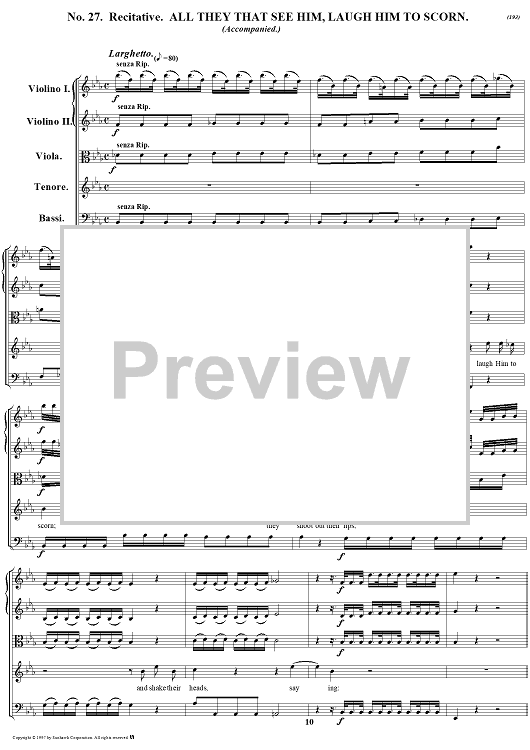 Messiah, no. 27: All they that see Him, laugh Him to scorn - Full Score