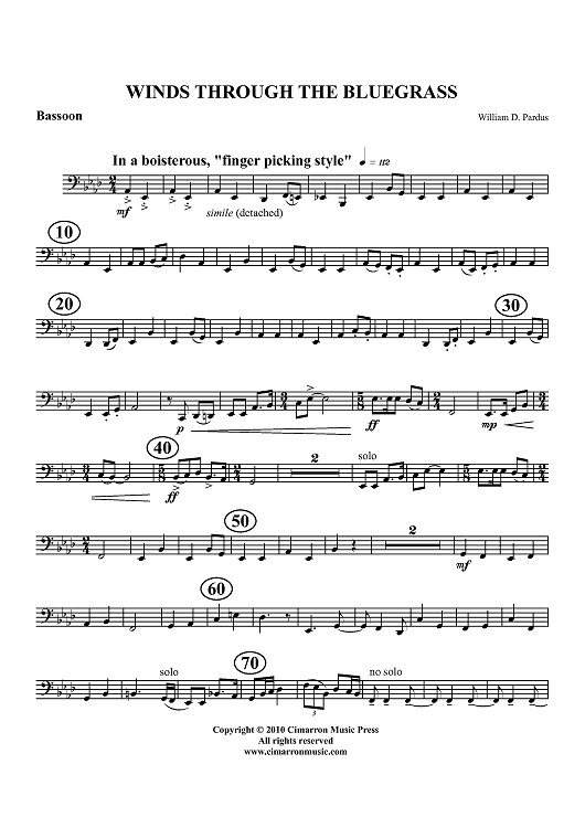 Winds Through the Bluegrass - Bassoon