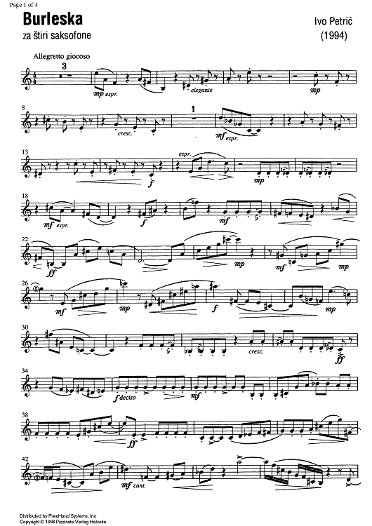 Burleska - E-flat Baritone Saxophone