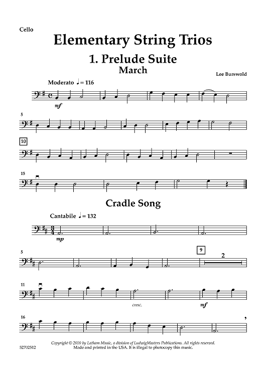 Elementary String Trios - Cello