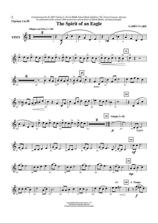 TheSpirit of an Eagle - Clarinet 1 in B-flat