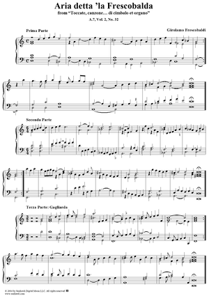 Aria detta 'la Frescobalda', No. 32 from "Toccate, canzone ... di cimbalo et organo", Vol. II