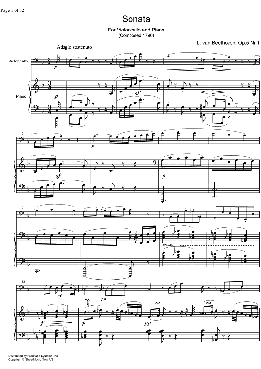 Sonata No. 1 F Major Op. 5 No. 1 - Score