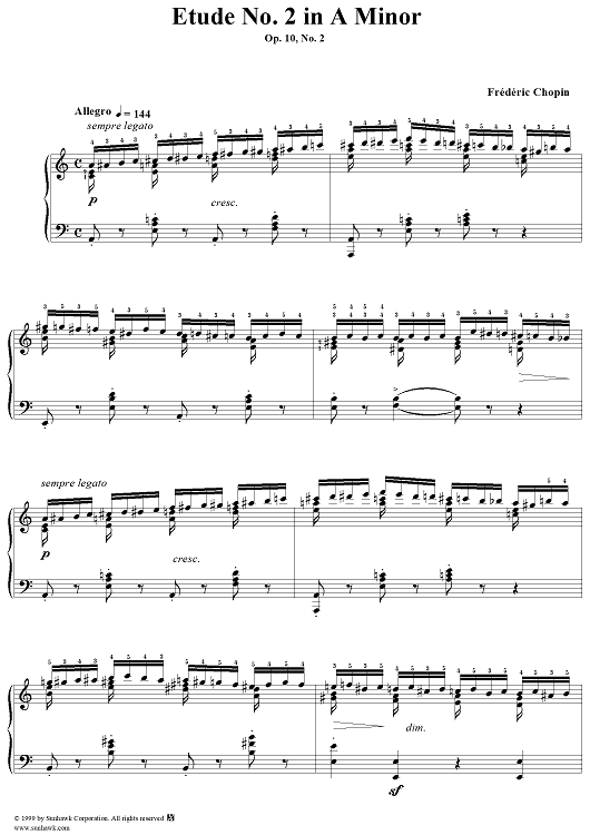 Etude Op. 10, No. 2 in A Minor