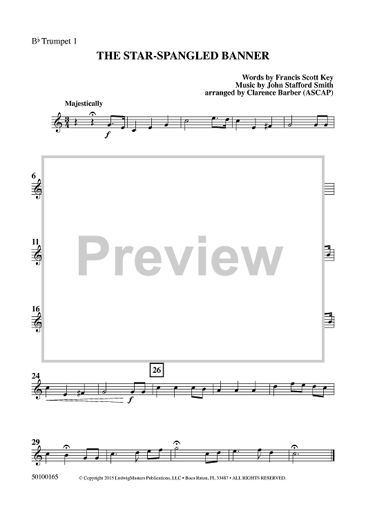 The Star-Spangled Banner - Bb Trumpet 1