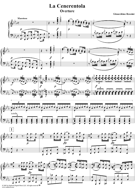 La Cenerentola, Overture - Vocal Score