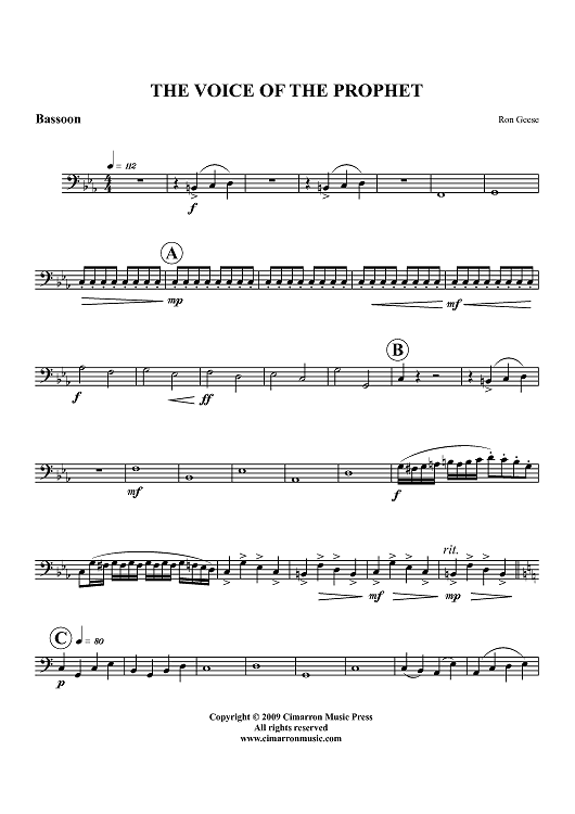The Voice Of The Prophet - Bassoon