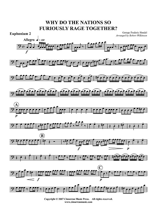 Why do the Nations So Furiously Rage Together? - Euphonium 2 BC/TC