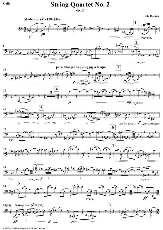 String Quartet No. 2, Op. 17 - Cello