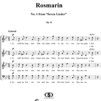 Rosmarin - No. 1 from "Seven Lieder" op. 62
