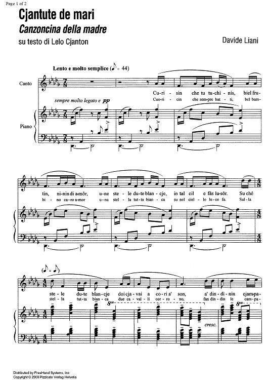 Cjantute de mari - Score