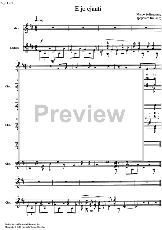 E jo cjanti - Score
