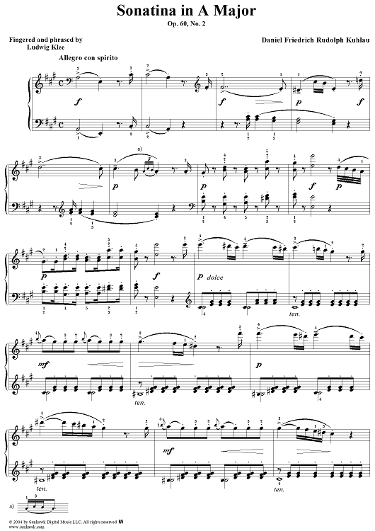 Sonatina in A Major, Op. 60, No. 2