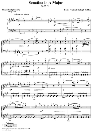 Sonatina in A Major, Op. 60, No. 2