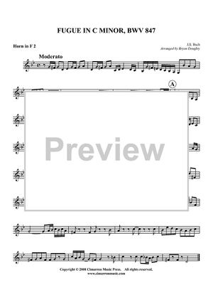Fugue in C Minor, BWV 847 - Horn 2 in F