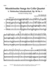 Mendelssohn Songs: Volume 1 for Cello Quartet - Score