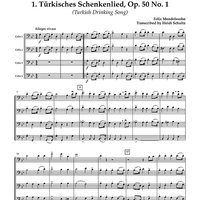 Mendelssohn Songs: Volume 1 for Cello Quartet - Score