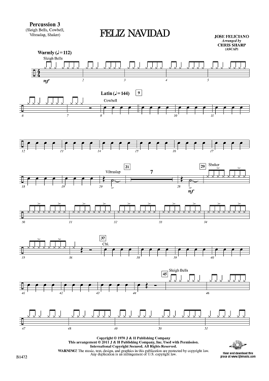Feliz Navidad - Percussion 3