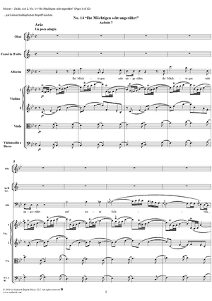 "Ihr Mächtigen seht ungerührt", No. 14 from "Zaide", Act 2, K336b (K344) - Full Score