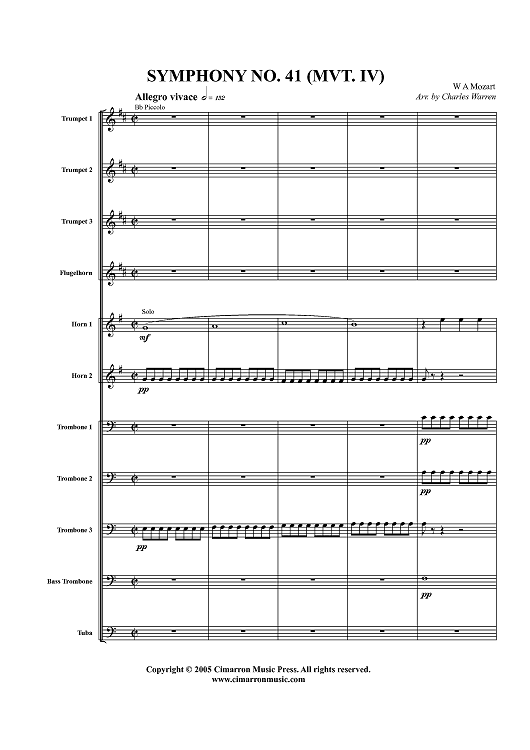 Symphony No. 41, Mvt. IV - Score