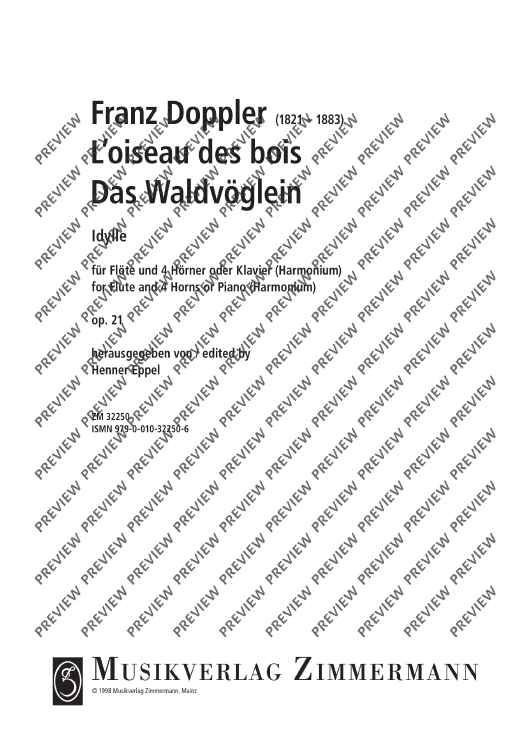 L'Oiseau des bois - Score and Parts