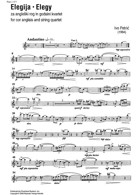 Elegy - English Horn in F