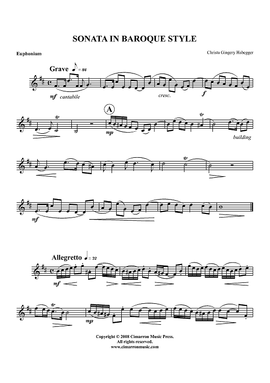 Sonata in Baroque Style - Euphonium BC/TC