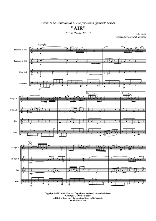 Air on the G String - Score