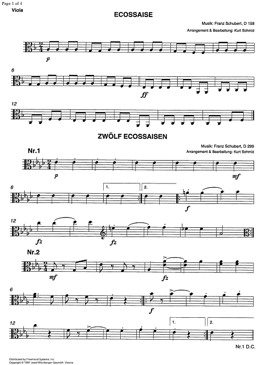 Ecossaise D158 & 12 Ecossaisen D229 - Viola