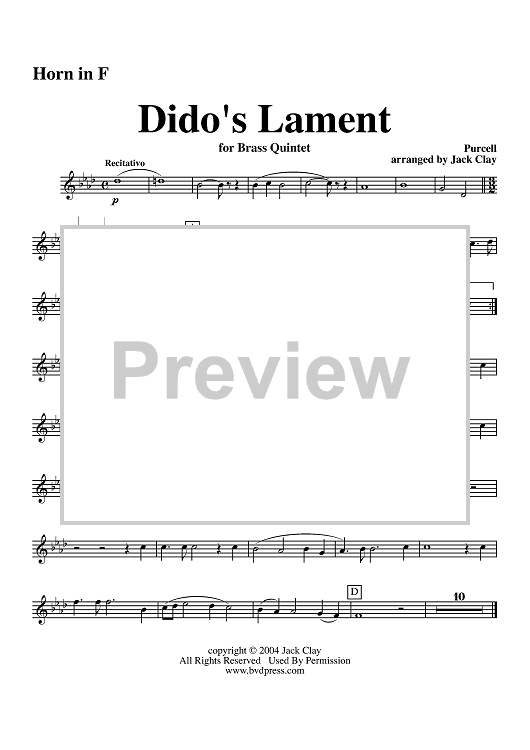 Dido's Lament - Horn