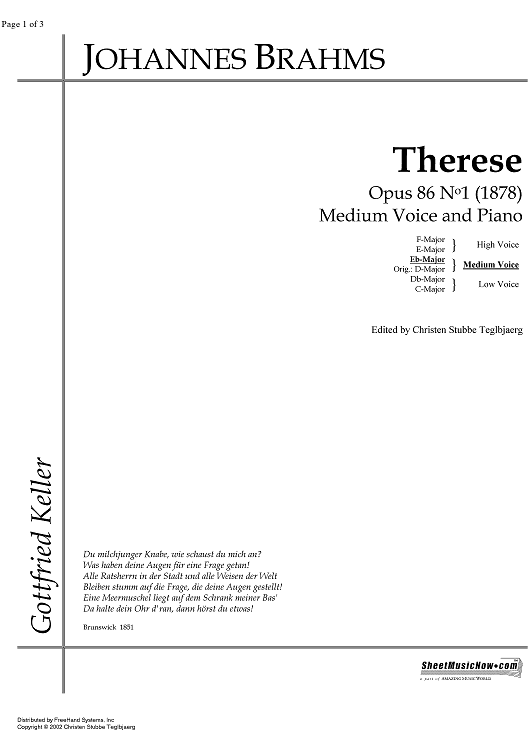 Therese Op.86 No. 1