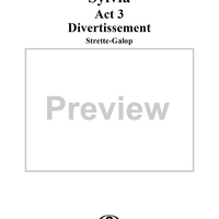 Sylvia, Divertissement, No. 16e: Strette-Galop - Piano Score
