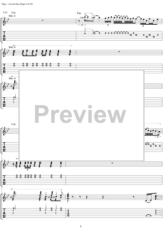 Tea for One" Sheet Music by Led Zeppelin for Guitar Tab/Vocal Sheet