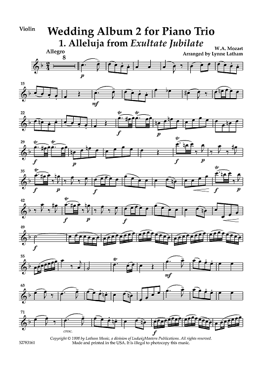Wedding Album 2 for Piano Trio - Violin