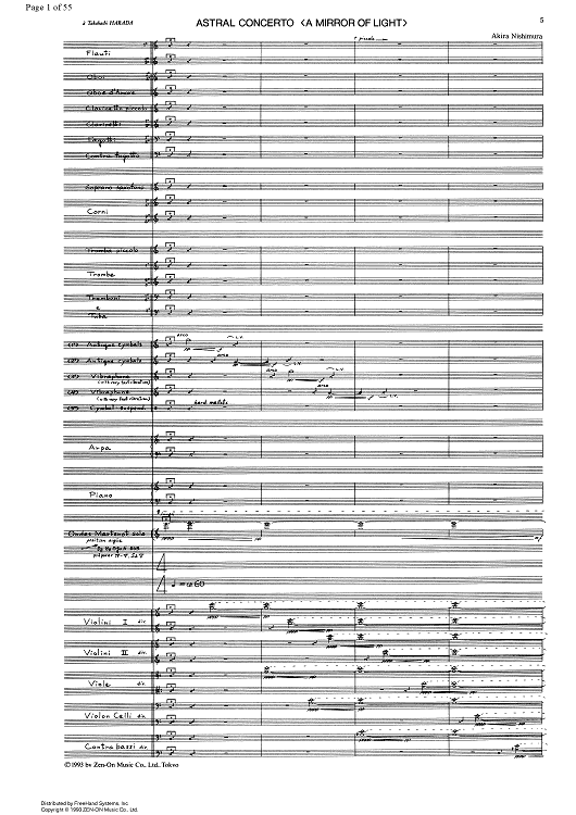 Astral Concerto (A Mirror of Light) - Full Score