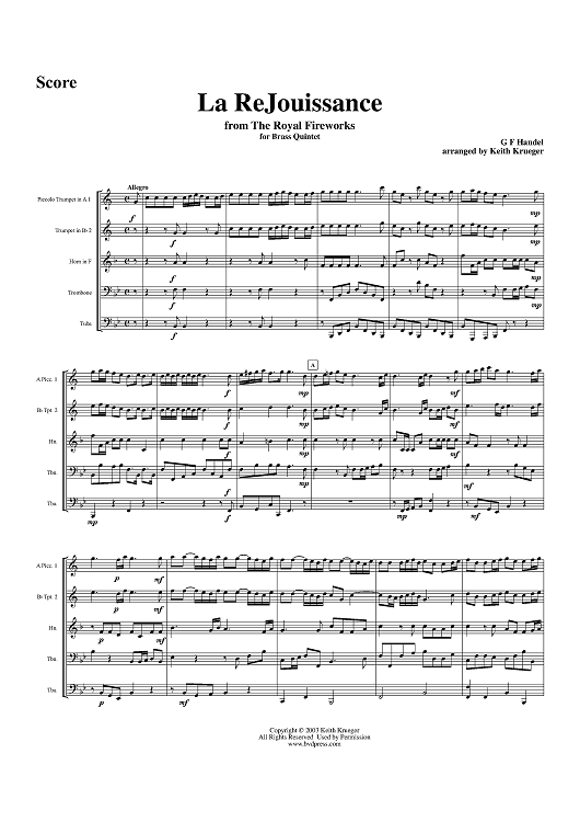 La ReJouissance - Score