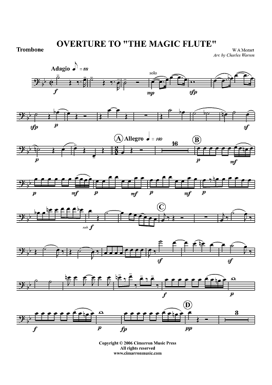 Overture to "The Magic Flute" - Trombone