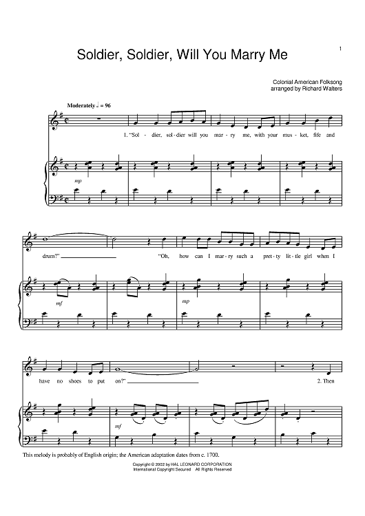 Soldier, Soldier Will You Marry Me