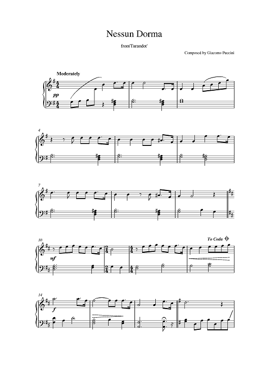 Nessun Dorma from Turandot
