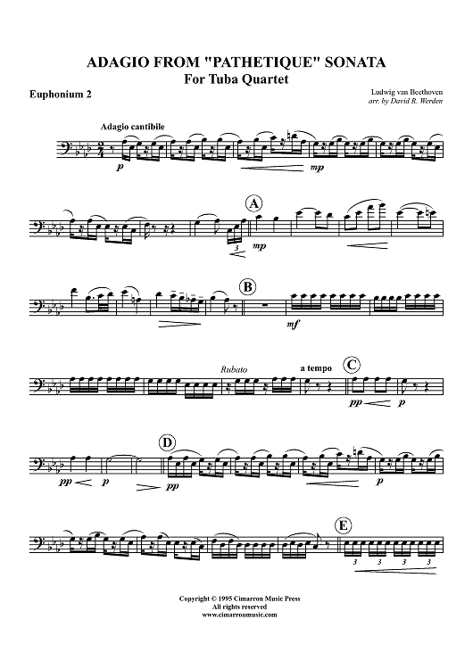 Adagio from "Pathetique" Sonata - Euphonium 2 BC/TC