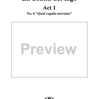 Qual rapido torrente: No. 6 from "La donna del lago", Act 1 - Score
